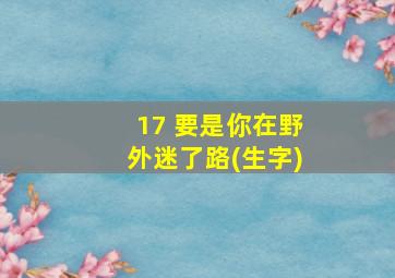 17 要是你在野外迷了路(生字)